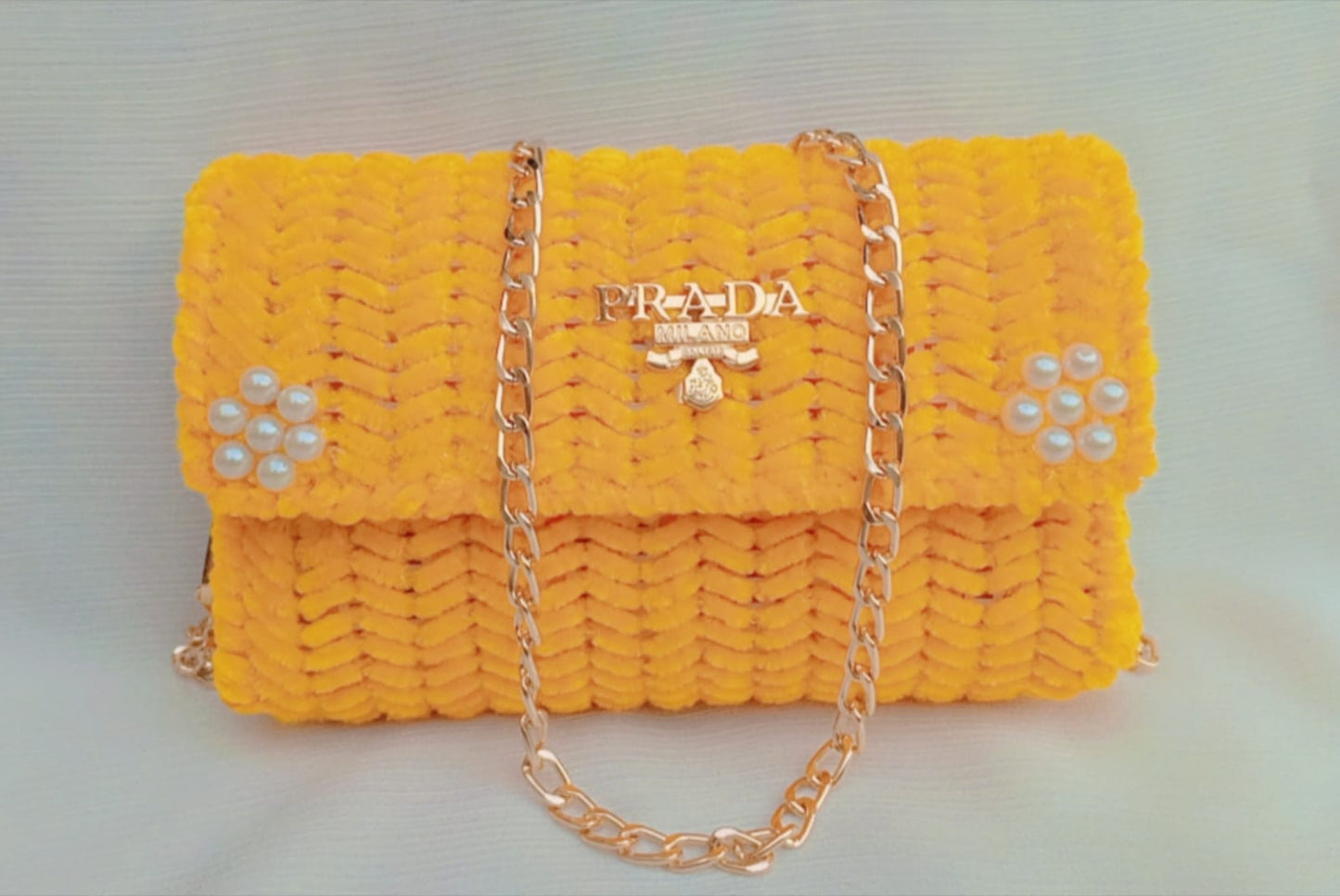 Premium Hand Made Woolen Bag Yellow