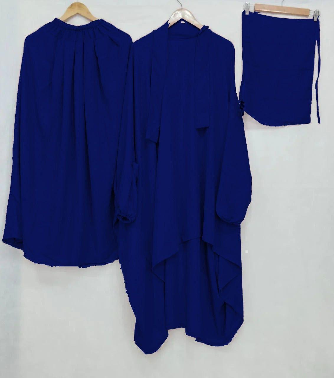 3 PIECE NIQAB JILBAB & SKIRT 7 NAVY BLUE