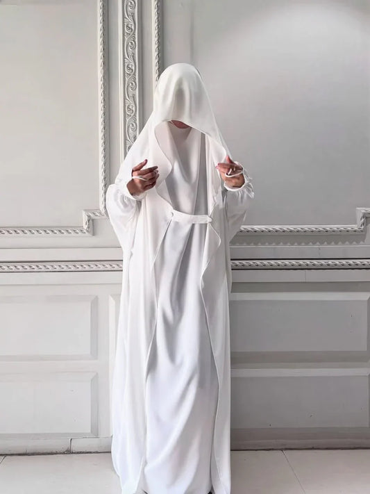 Premium Saudi Jilbab 1 Piece Full Length White