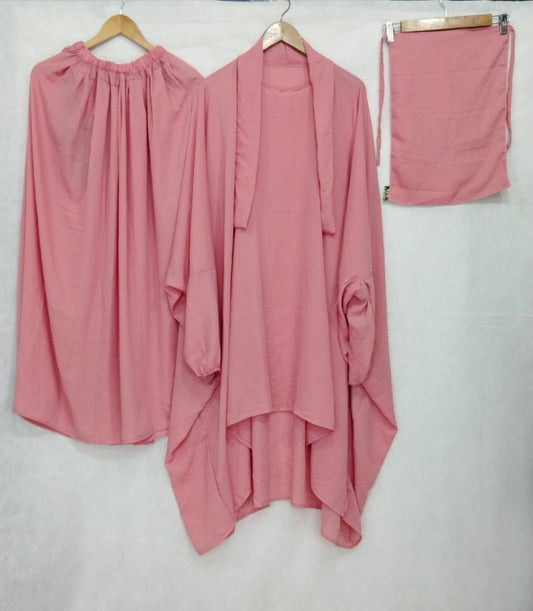 3 PIECE NIQAB JILBAB & SKIRT PINK