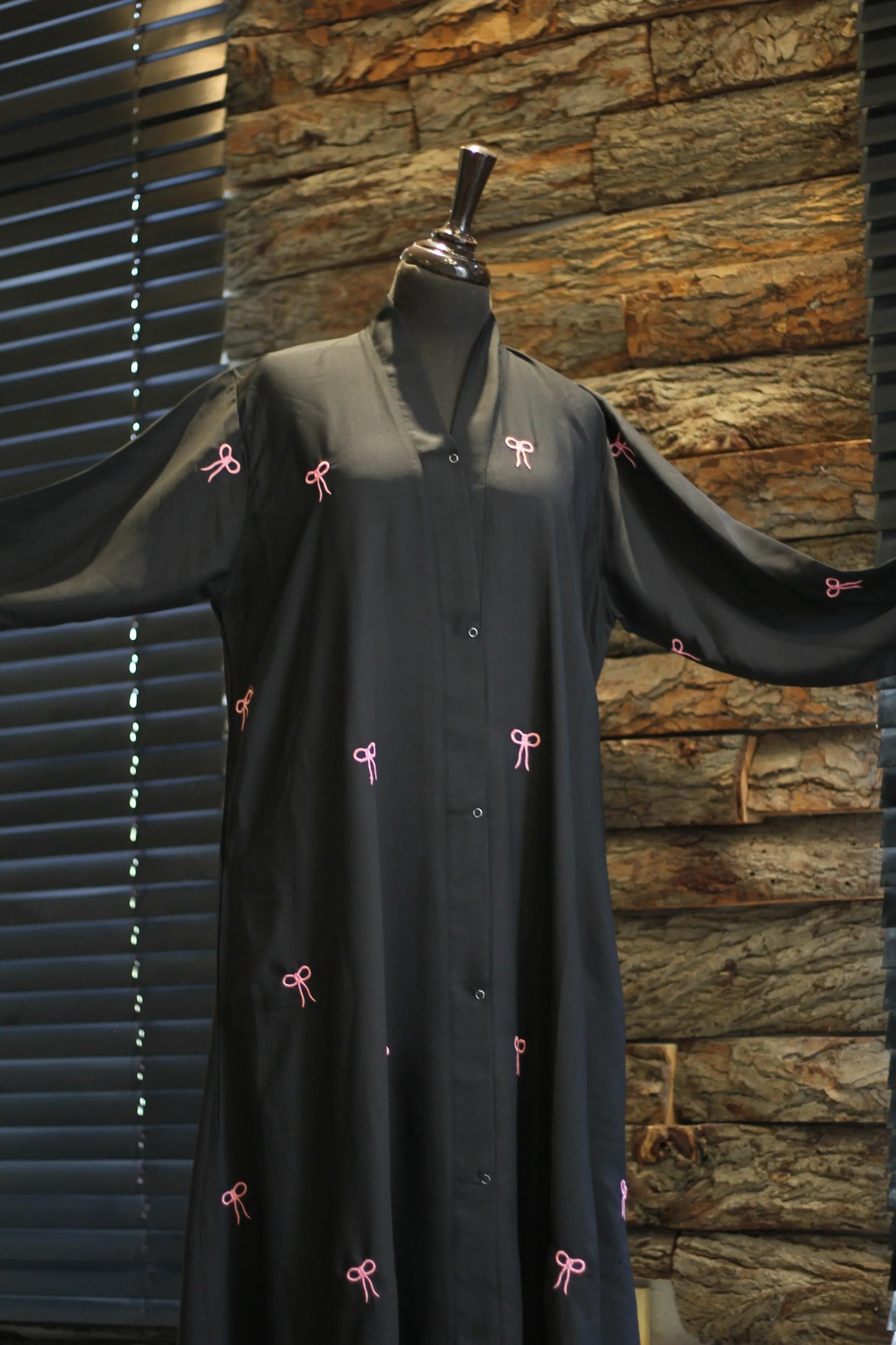 Bow Embroidered Abaya