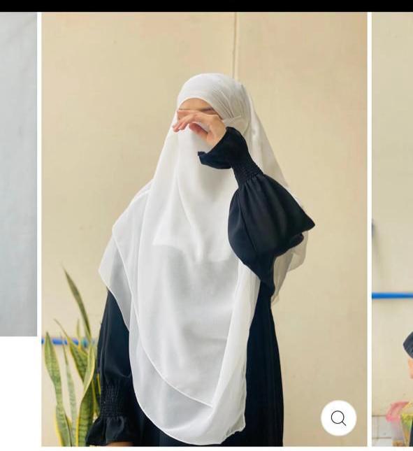 3 Layer Khimar With Niqab white